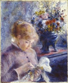 Young Woman Sewing (TIFF)
