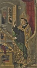 Bermejo, Bartolom (1468-1495, Spain), Saint Augustine, 1477 / 1475. Oil on canvas, 127.101.6 cm. c  Art Institute of Chicago, Mr and Mrs Martin Ryerson Collection, 1947.393.